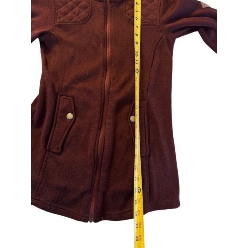 Eddie Bauer Burgundy Quilted Neck Zip Up Fleece Jacket Womens‎ - XS